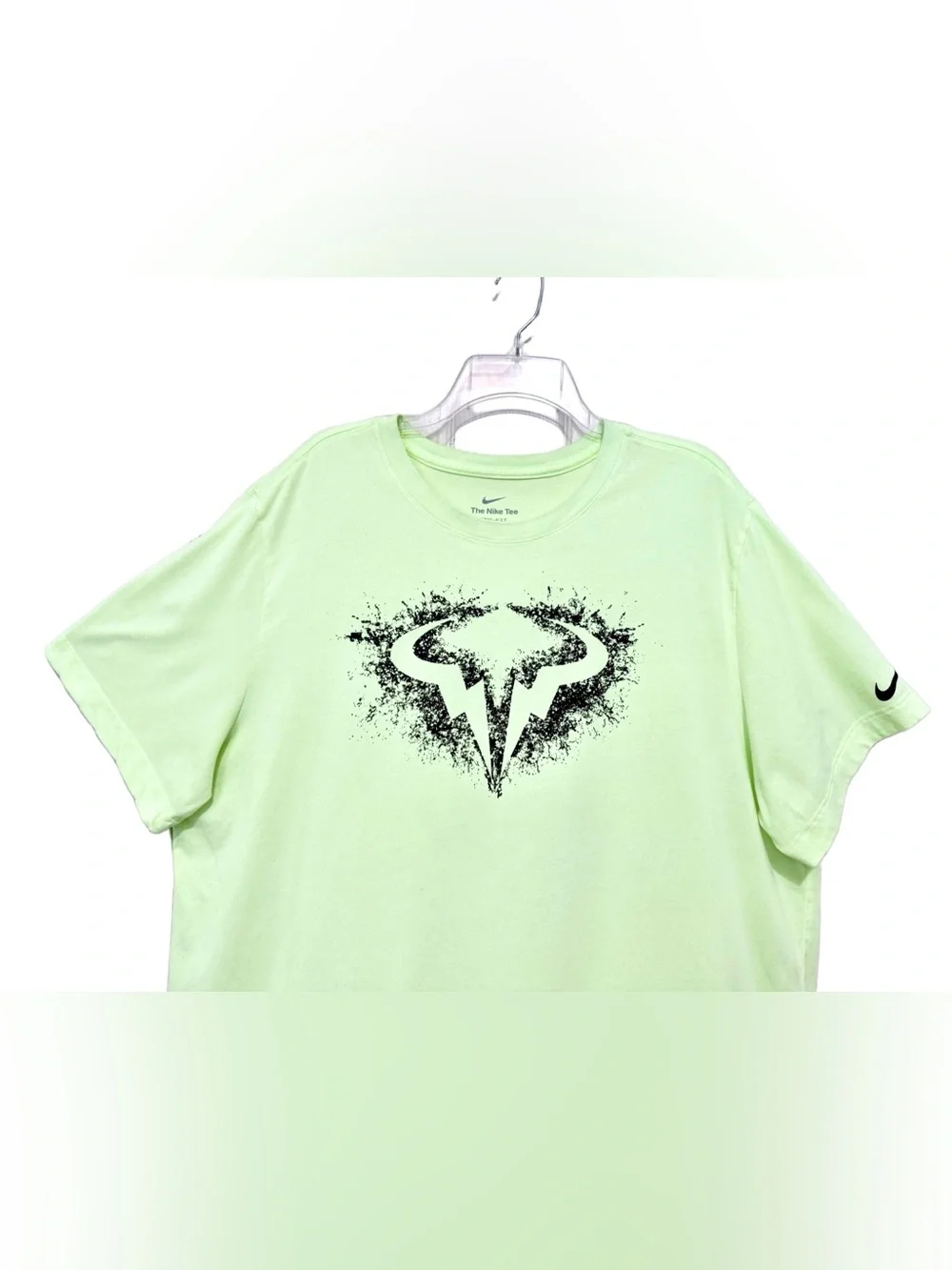 Nike Mens Rafa Nadal Bull Shirt Mens 2XL Green Dri-FIT Tennis Graphic Comfy Tee